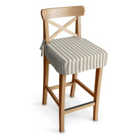 Dekoria Sedák na židli IKEA Ingolf - barová, béžová - bílá pruhy, barová židle Ingolf, Quadro, 1