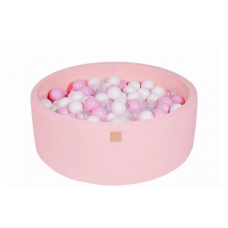 MeowBaby Suchý bazének s míčky 90x30cm s 200 míčky, růžová: bílá, růžová, průhledná