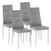 4× Jídelní židle, ozdobné kamínky, šedá