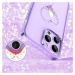 Kingxbar Wish Series silikonové pouzdro s original Swarovski crystals na iPhone 14 PRO 6.1" Purp