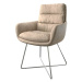 DELIFE Jídelní židle Abelia-Flex s područkou béžová vintage podnož ve tvaru "X" nerezová ocel