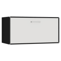 mauser Závěsný samostatný box, 1 výklopná barová dvířka, šířka 770 mm, černá / signální bílá