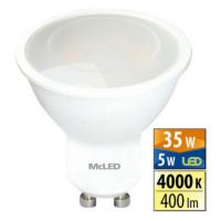 LED žárovka GU10 McLED 4,6W (35W) neutrální bílá (4000K), reflektor 100° ML-312.149.87.0