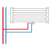 HS Twins - připojovací armatura pro středové připojení 50 mm s termostatickou hlavicí napravo, p