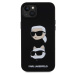 Zadní kryt Karl Lagerfeld Liquid Silicone Karl and Choupette Heads pro Apple iPhone 15 Plus, čer