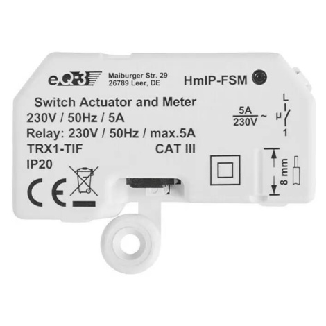 Bezdrátový spínač a měřič Homematic IP HmIP-FSM / 4,1 x 5,4 x 3,3 cm / plast / podomítkový / 230