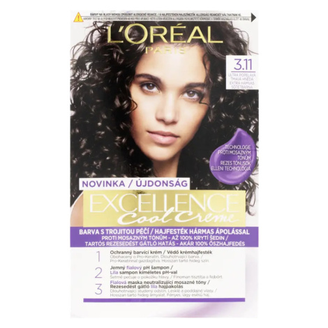 L'Oréal Barva na vlasy Excellence Cool Creme 3.11 ultra popelavá tmavá hnědá