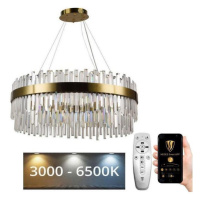 LED Stmívatelný lustr na lanku LED/110W/230V 3000-6500K zlatá + dálkové ovládání