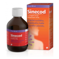 Sinecod 1,5mg/ml, sirup proti suchému kašli 200 ml