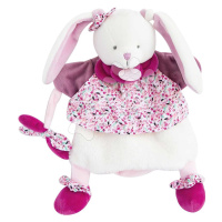 Plyšový zajačik na bábkové divadlo Bunny Hand Puppet Doudou et Compagnie ružový 28 cm od 0 mes D