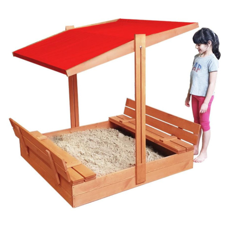 Impregnované pískoviště se stříškou s UV filtrem - 120x120 cm