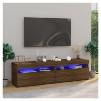 vidaXL TV skříňky s LED osvětlením 2 ks hnědý dub 75 x 35 x 40 cm