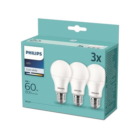 Philips LED 9-60W, E27 4000K, 3ks