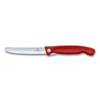 Victorinox skládací svačinový nůž Swiss Classic, červený, vlnkované ostří 11cm