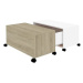 SHUMEE Konferenční stolek bílý a dub sonoma 75 × 75 × 38 cm dřevotříska, 806872