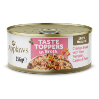 Applaws Taste Toppers in Broth 6 x 156 g - kuřecí se šunkou, dýní, mrkví a hráškem