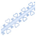 Dekorační svatební stuha srdce s lurexem - modrá - 40mm /13,5m