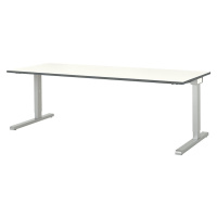 mauser Výškově nastavitelný obdélníkový stůl, š x h 2000 x 800 mm, deska bílá, podstavec v hliní