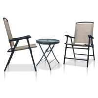 vidaXL 3dílný bistro set taupe ocel