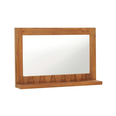 Nástěnné zrcadlo s policí 60 x 12 x 40 cm masivní teakové dřevo SHUMEE