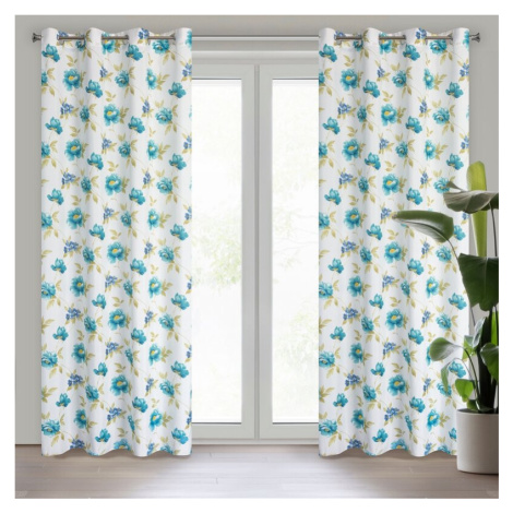 ArtFir Závěs ALMA K | bílá/modrá 140x250 cm