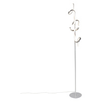Designová stojací lampa stříbrná včetně LED a stmívače - Krisscross