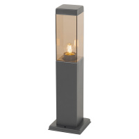 Moderní venkovní lampa tmavě šedá s kouřem 45 cm - Malios