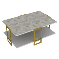 Konferenční stolek POLKA mramor/zlatá