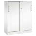 C+P Skříň s posuvnými dveřmi ASISTO, výška 1292 mm, šířka 1000 mm, dopravní bílá/dopravní bílá