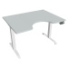 Office Pro psací stůl Hobis Motion MS ERGO 2 Šířka: 120 cm, Barva desky: šedá, Barva kovu: bílá 