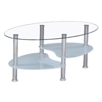 Konferenční stolek, ocel/čiré sklo/mléčné sklá, WAVE NEW