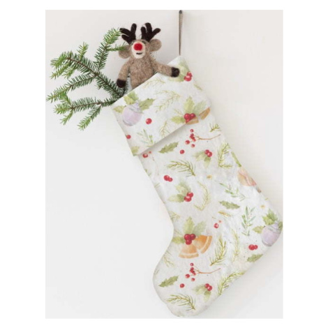 Látková vánoční punčocha Christmas Print – Linen Tales