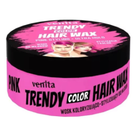 Venita Trendy Hair Wax Ultra Hold - barevný vosk na vlasy, ultra držení, 75 g Pink - růžová