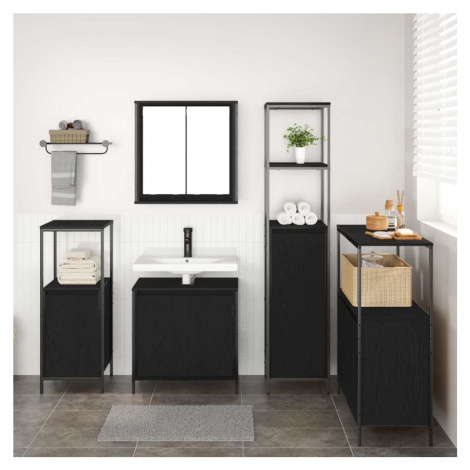 vidaXL Sada koupelnového nábytku 5 pcs Černý dub kompozitní dřevo