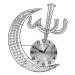 GT K70M Designové nástěnné hodiny s krystaly Měsíc 60 x 50 cm