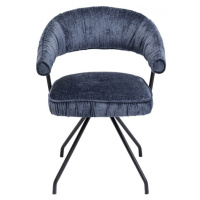 KARE Design Otočná židle Arabella modrá