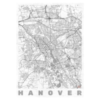 Mapa Hanover, Hubert Roguski, 30 × 40 cm