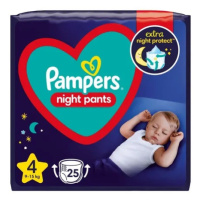 Pampers Night Pants velikost 4 plenkové kalhotky 9-15 kg 25 kusů