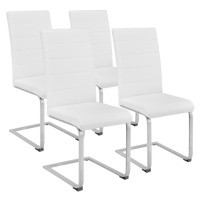 tectake 402553 4 houpací židle, umělá kůže - bílá - bílá