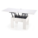 Rozkládací konferenční stolek SERAFIN –⁠ 80x80x53 (+80), dřevo, bílá