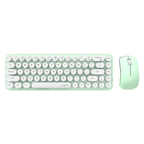 Klávesnice Wireless keyboard + mouse set MOFII Bean 2.4G (White-Green)