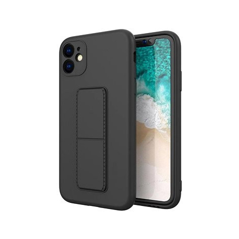 Kickstand silikonový kryt na iPhone 11 Pro Max, černý