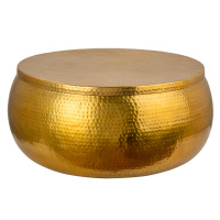 Estila Orientální konferenční stolek Hammerblow ve zlaté barvě 70cm