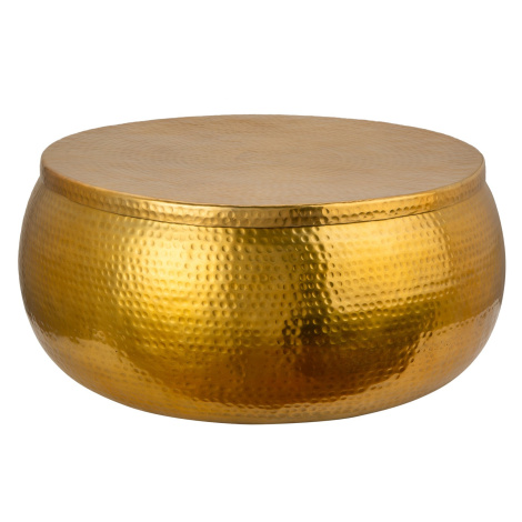 Estila Orientální konferenční stolek Hammerblow ve zlaté barvě 70cm