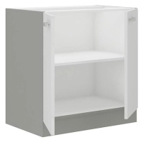 Kuchyňská skříňka Bianka 80D 2F BB, bílá/šedá