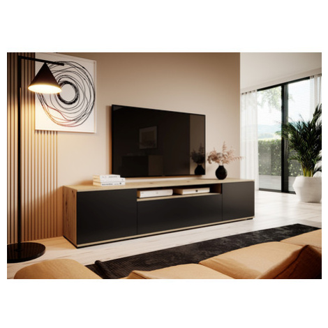 Televizní stolek RTV LOGAN Dub artisan/černá