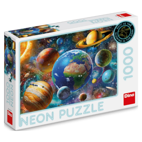 Puzzle Planety 1000 dílků neon Dino