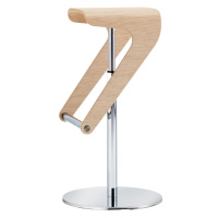 PEDRALI - Barová židle WOODY 495 DS s chromovanou podnoží - bělený dub