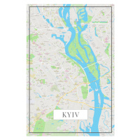 Mapa Kyiv color, 26.7x40 cm