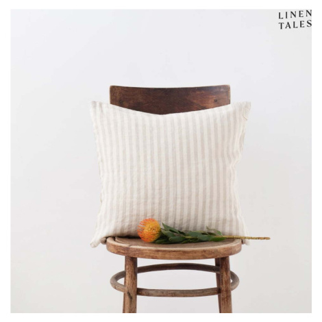 Lněný povlak na polštář 45x45 cm Natural White Stripes – Linen Tales